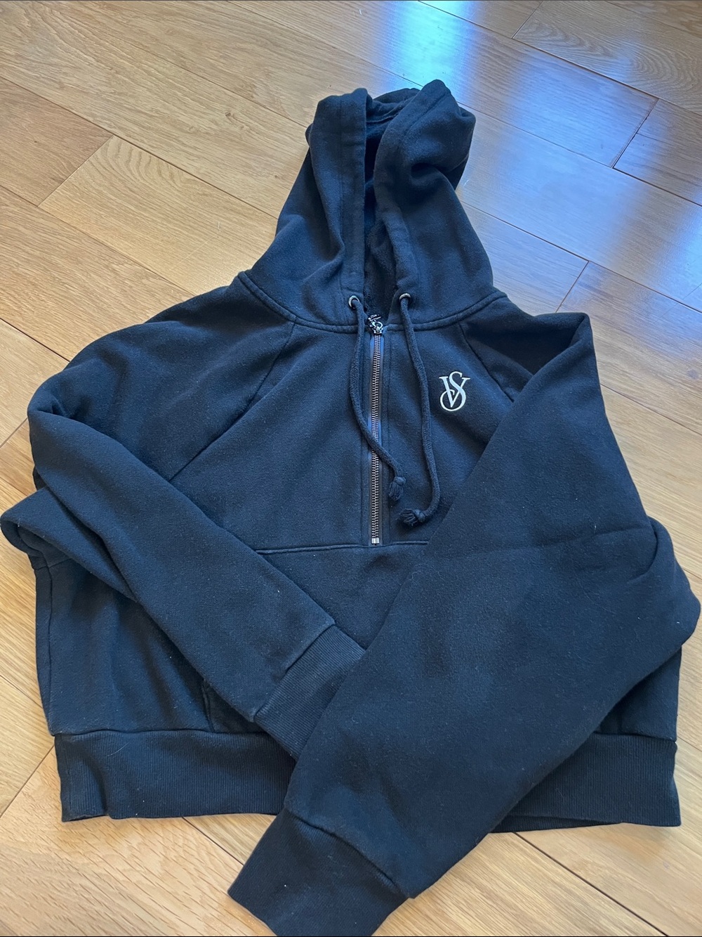 Victoria’s Secret Black Cropped Hoodie
